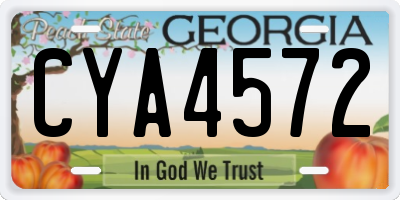 GA license plate CYA4572