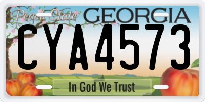 GA license plate CYA4573