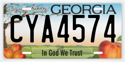 GA license plate CYA4574