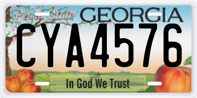 GA license plate CYA4576