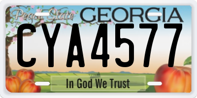 GA license plate CYA4577