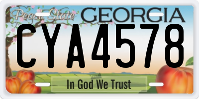 GA license plate CYA4578