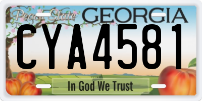 GA license plate CYA4581