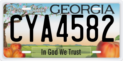 GA license plate CYA4582