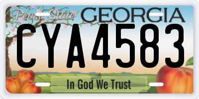 GA license plate CYA4583