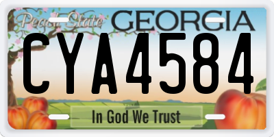 GA license plate CYA4584