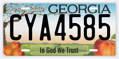GA license plate CYA4585
