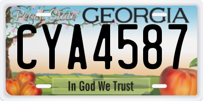 GA license plate CYA4587