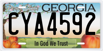 GA license plate CYA4592