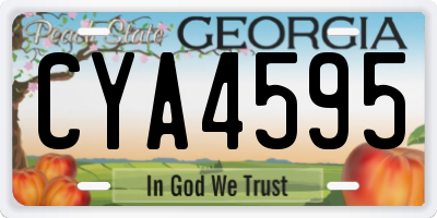 GA license plate CYA4595