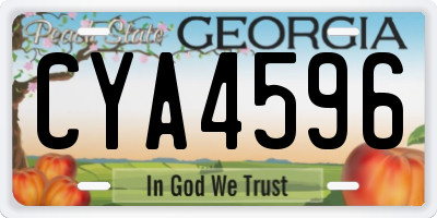 GA license plate CYA4596