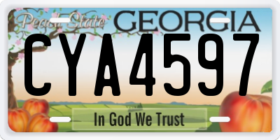 GA license plate CYA4597