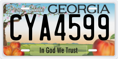 GA license plate CYA4599