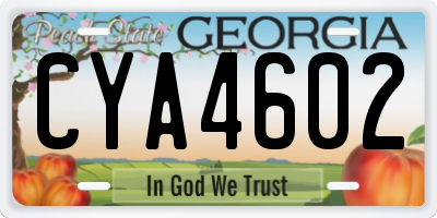 GA license plate CYA4602