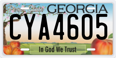 GA license plate CYA4605