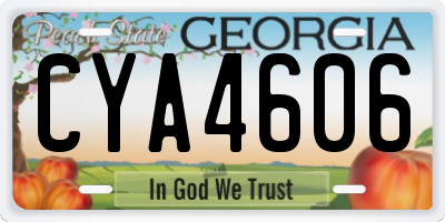 GA license plate CYA4606