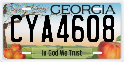 GA license plate CYA4608
