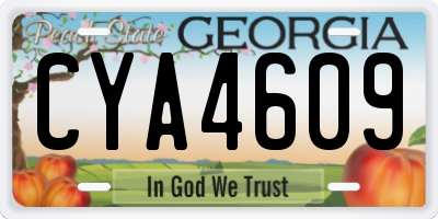 GA license plate CYA4609