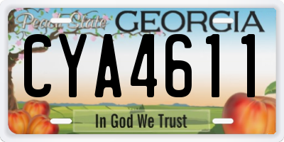 GA license plate CYA4611
