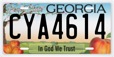 GA license plate CYA4614