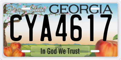 GA license plate CYA4617