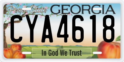 GA license plate CYA4618