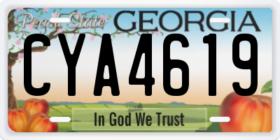 GA license plate CYA4619
