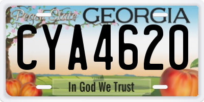 GA license plate CYA4620