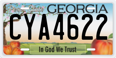 GA license plate CYA4622