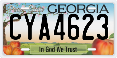 GA license plate CYA4623