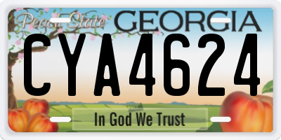 GA license plate CYA4624