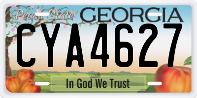 GA license plate CYA4627