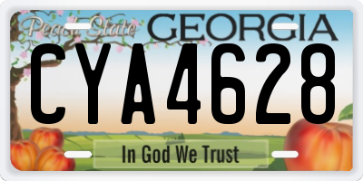 GA license plate CYA4628
