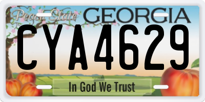GA license plate CYA4629