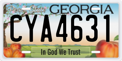 GA license plate CYA4631