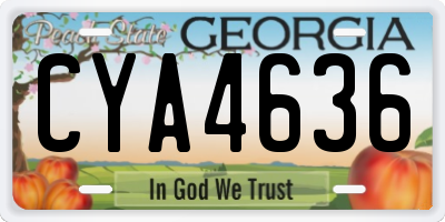 GA license plate CYA4636