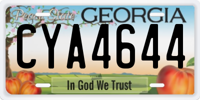 GA license plate CYA4644