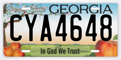 GA license plate CYA4648