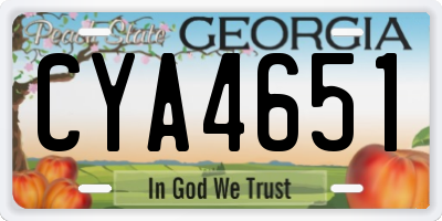 GA license plate CYA4651