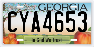 GA license plate CYA4653
