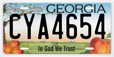 GA license plate CYA4654