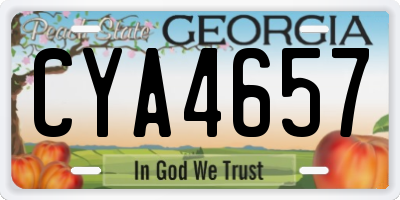 GA license plate CYA4657