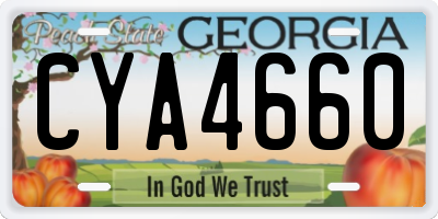GA license plate CYA4660