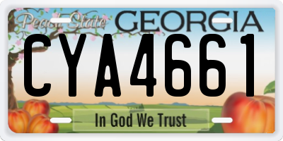GA license plate CYA4661