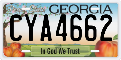 GA license plate CYA4662