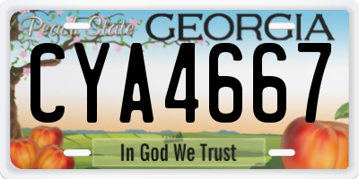 GA license plate CYA4667