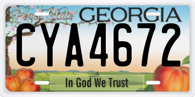 GA license plate CYA4672