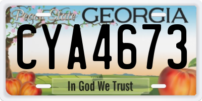 GA license plate CYA4673