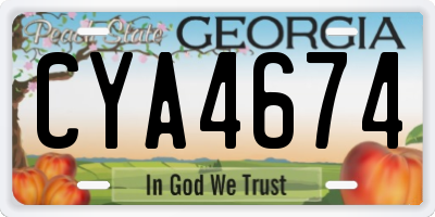 GA license plate CYA4674
