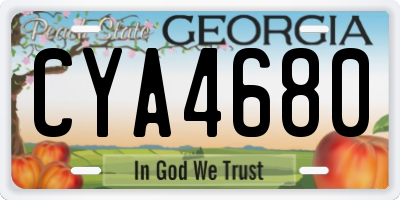 GA license plate CYA4680